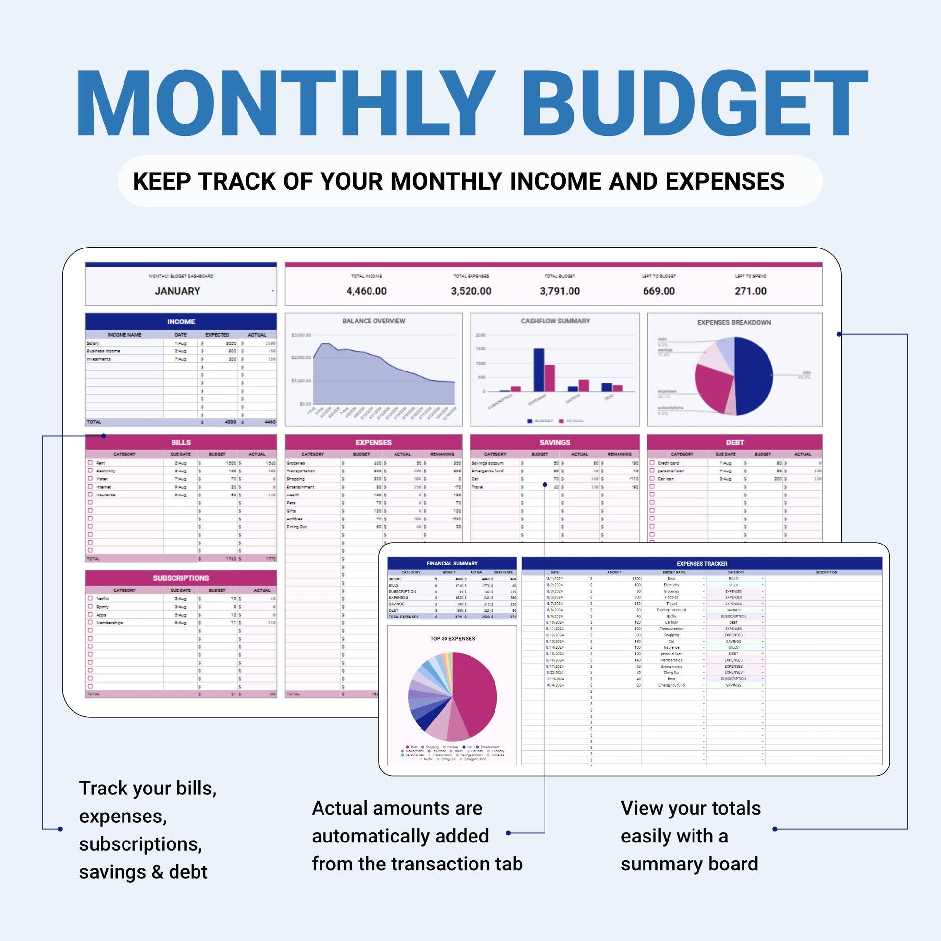 Annual Budget Planner & Financial Essentials - Organization Masters