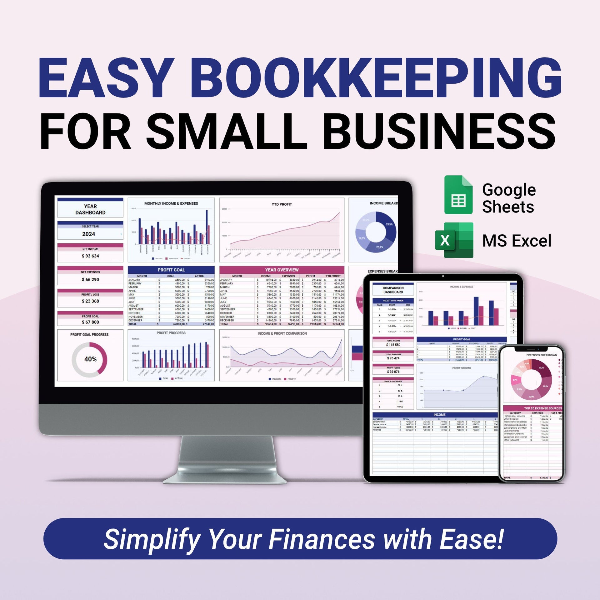 Easy Bookkeeping for Small Business - Organization Masters