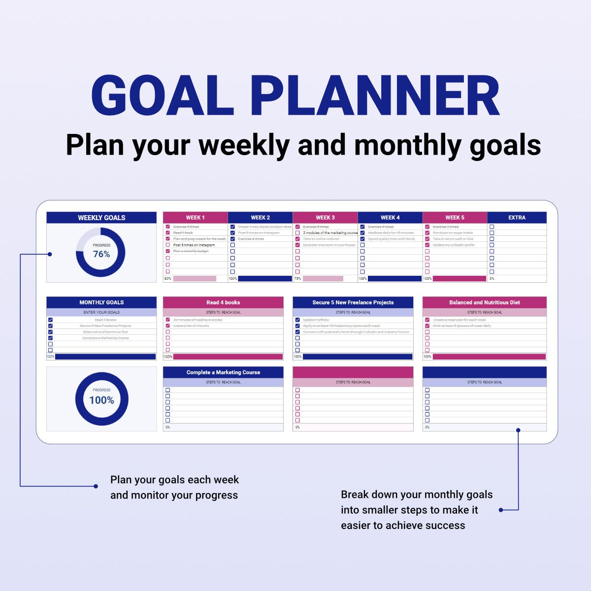 Habit Tracker & Goal Planner - Organization Masters