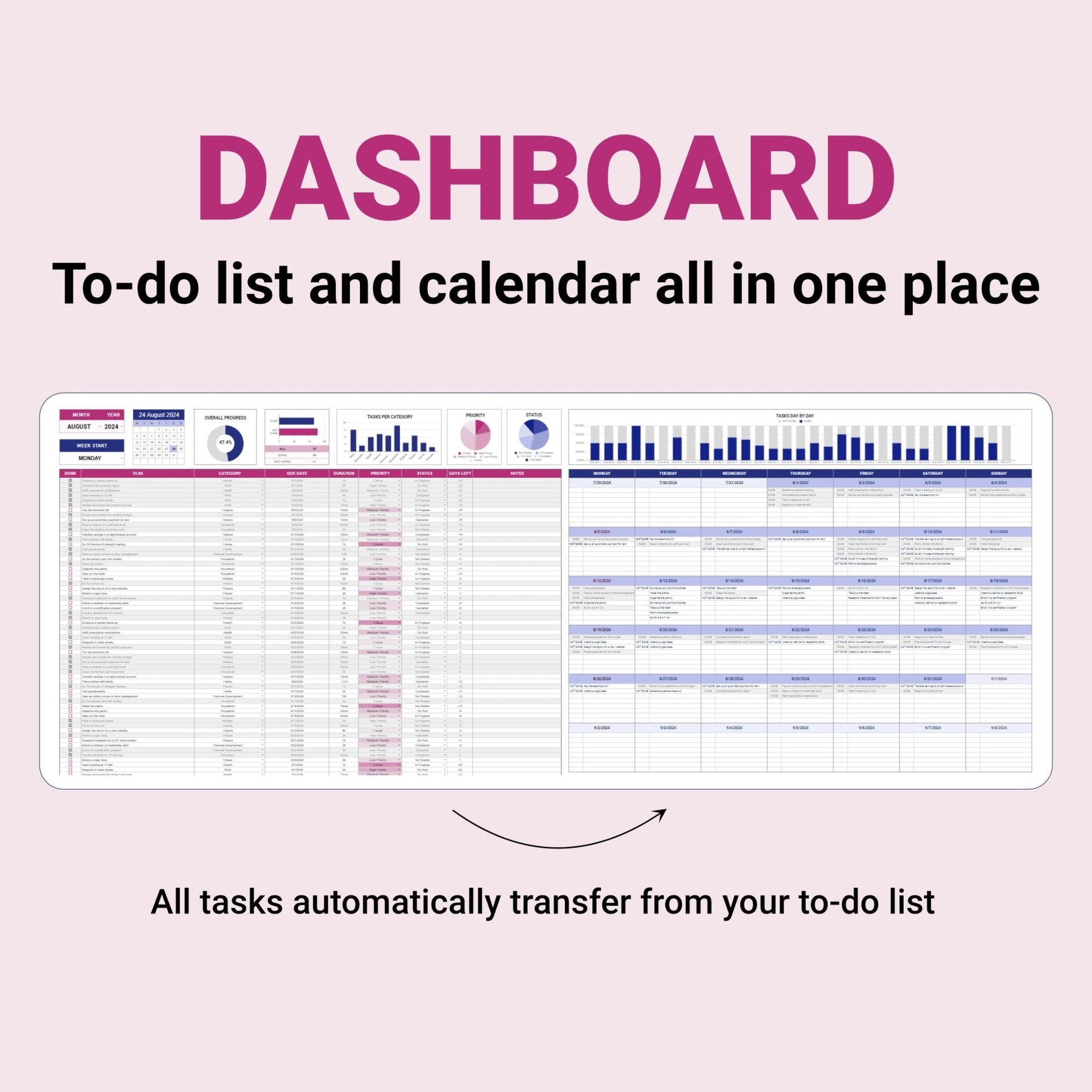 To Do List with Smart Calendar - Organization Masters