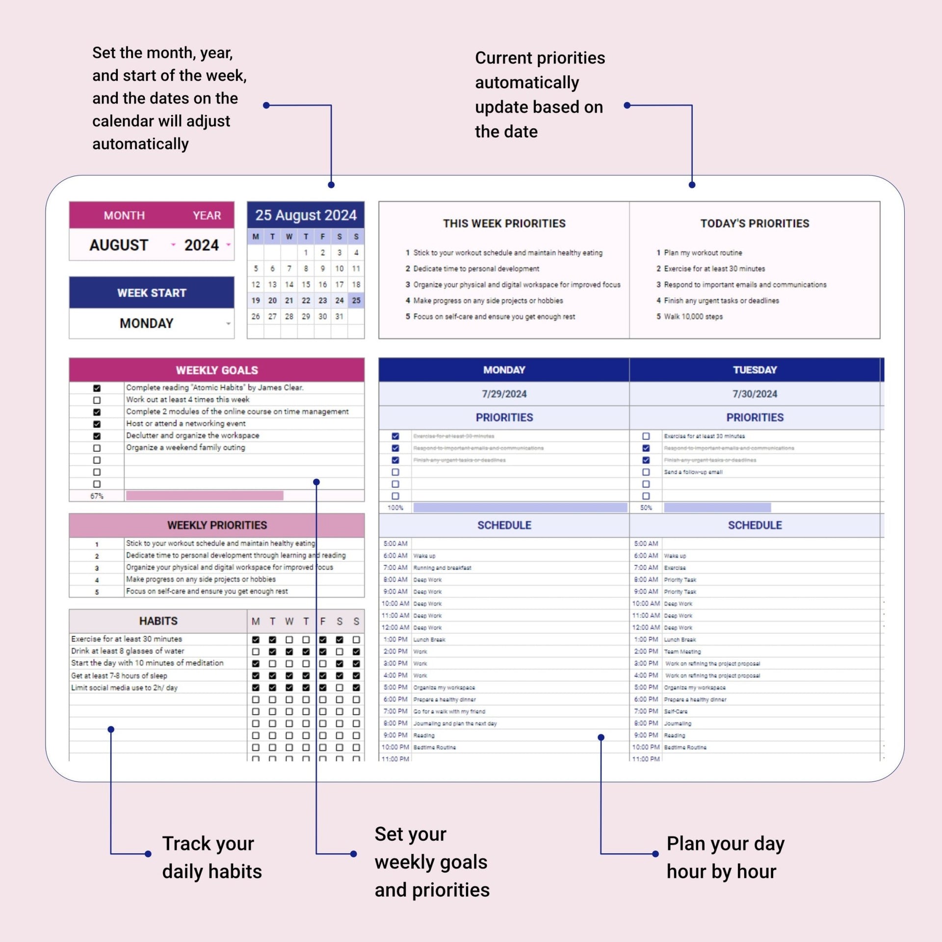 Weekly Planner - Organization Masters